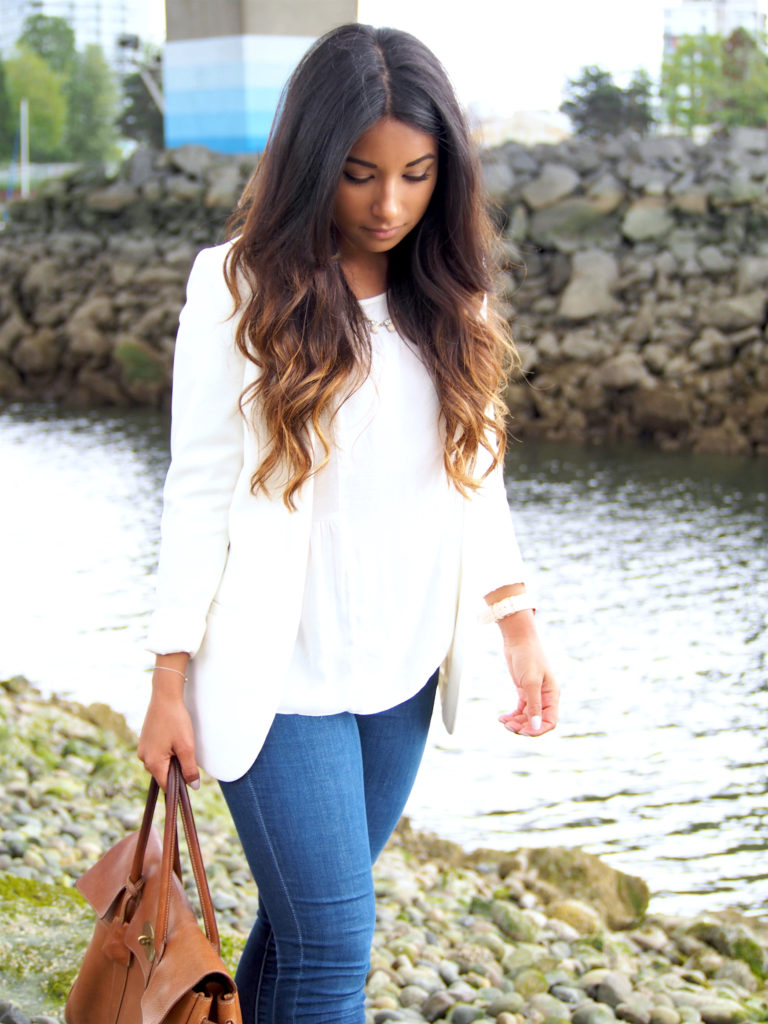 Classic Style: White Blazer & Denim 