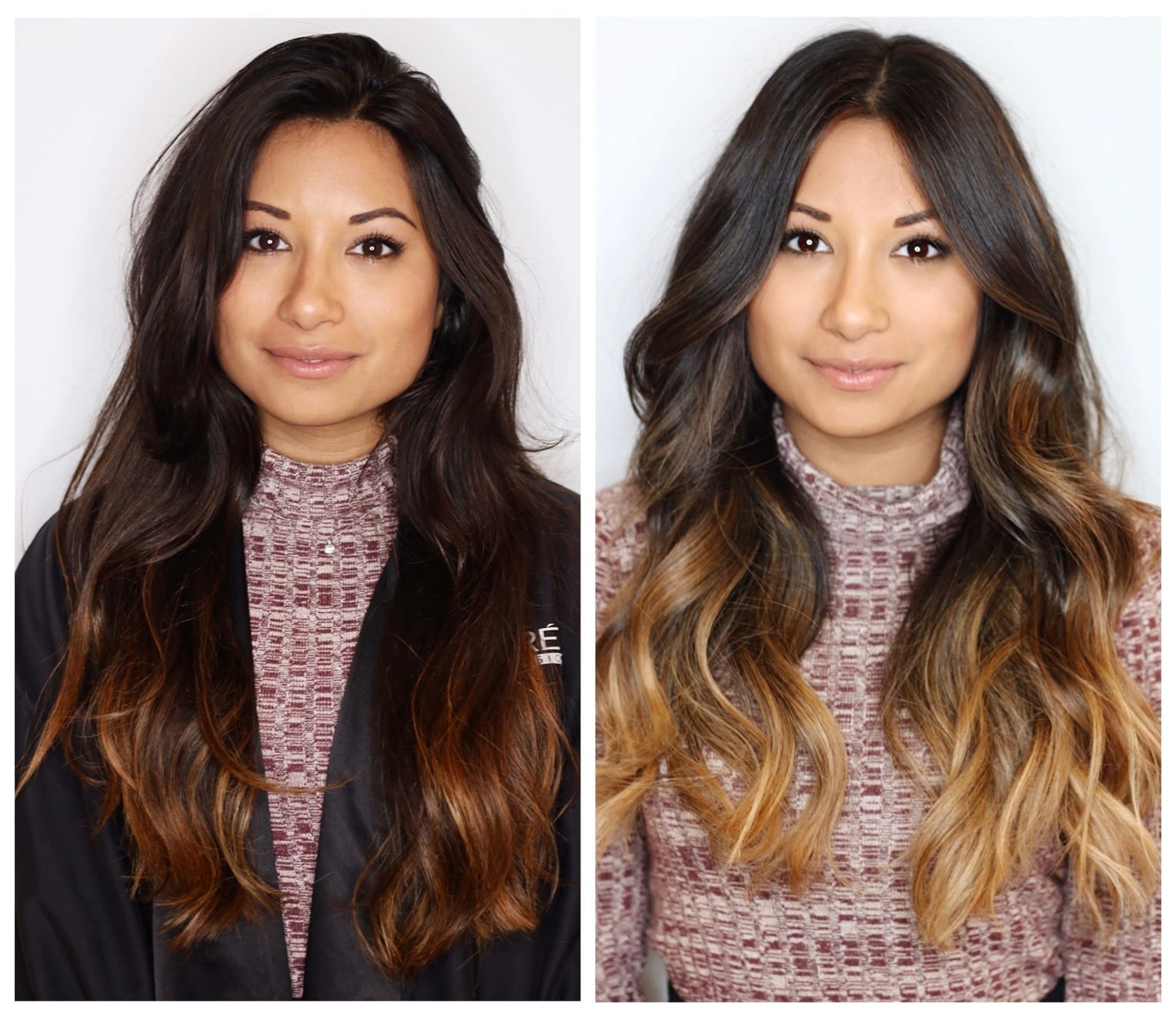 Brunette blonde balayage at brush salon