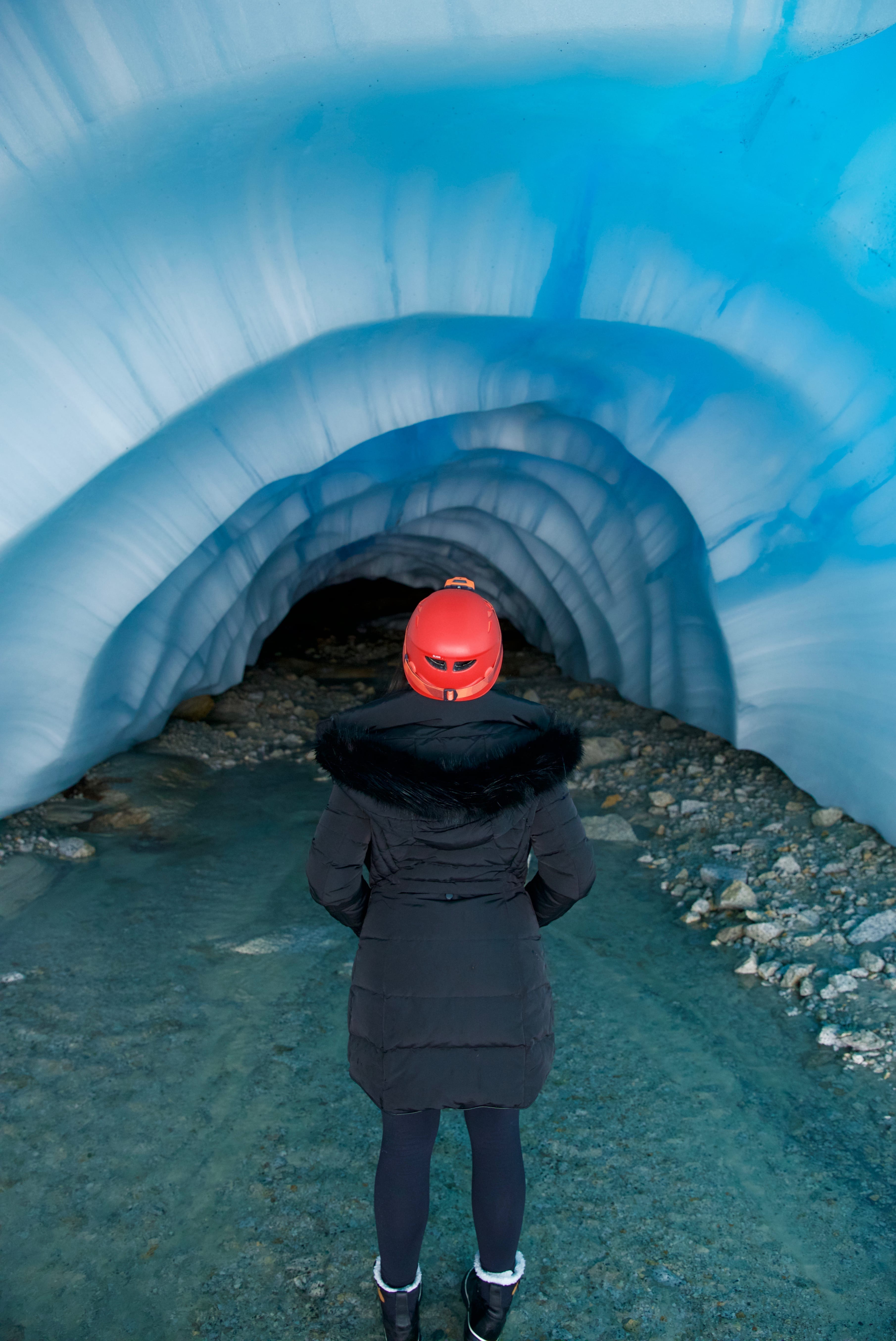 Heli Ice Cave Exploring