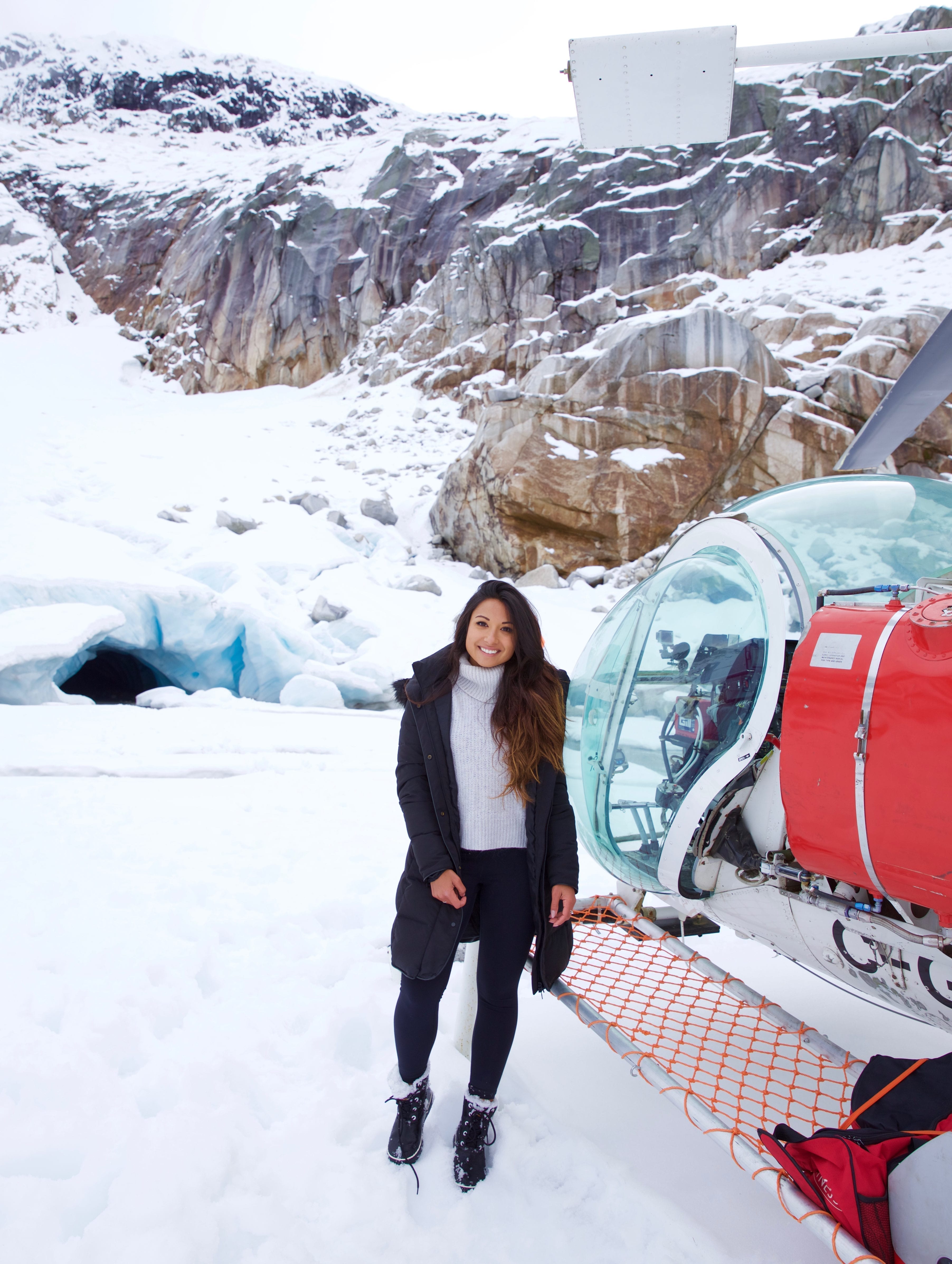 Heli Ice Cave Exploring