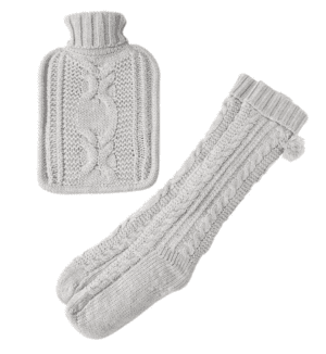Cable Knit Hot Water Bottle Set