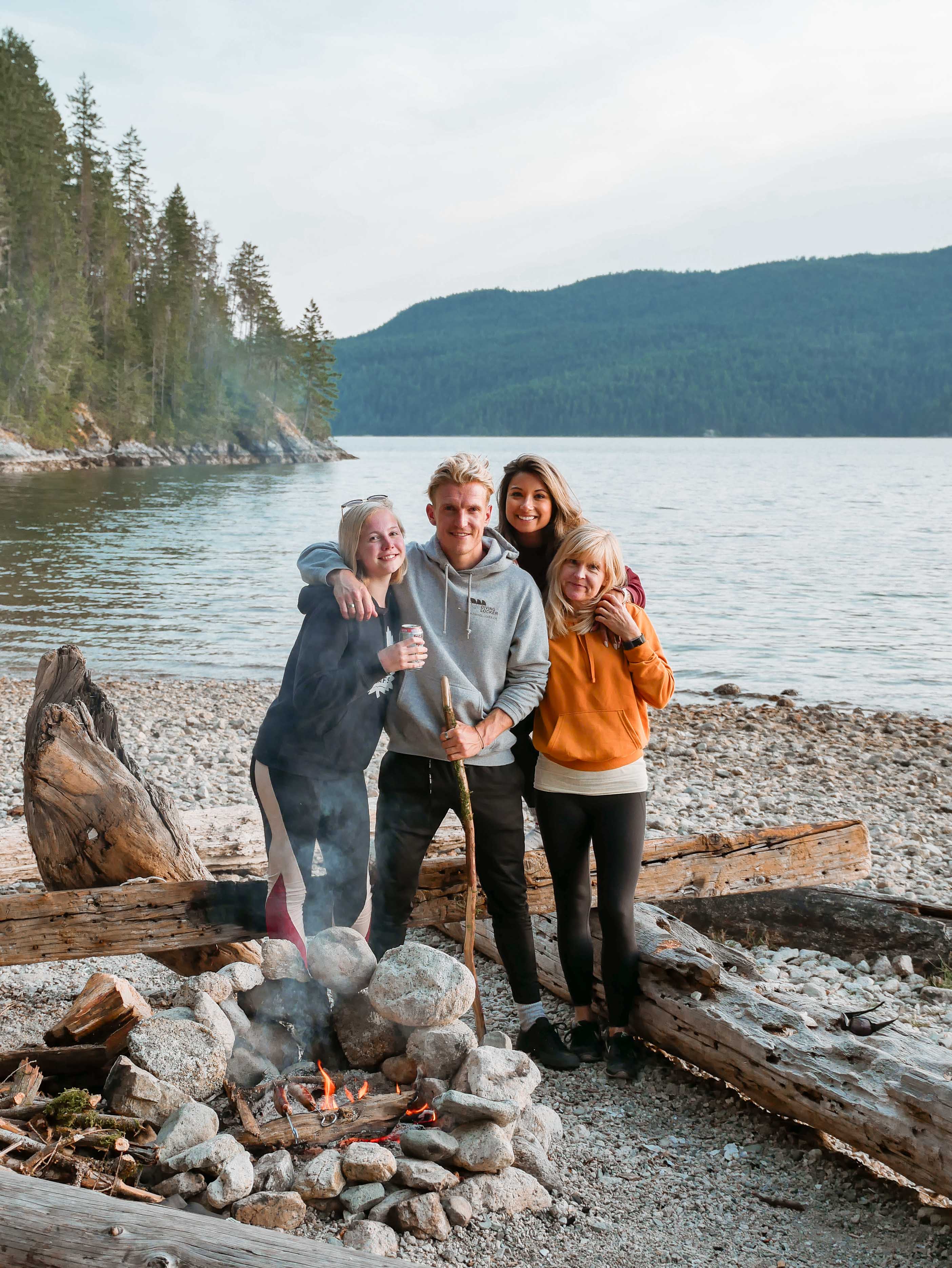 Family camping on Sunshine Coast