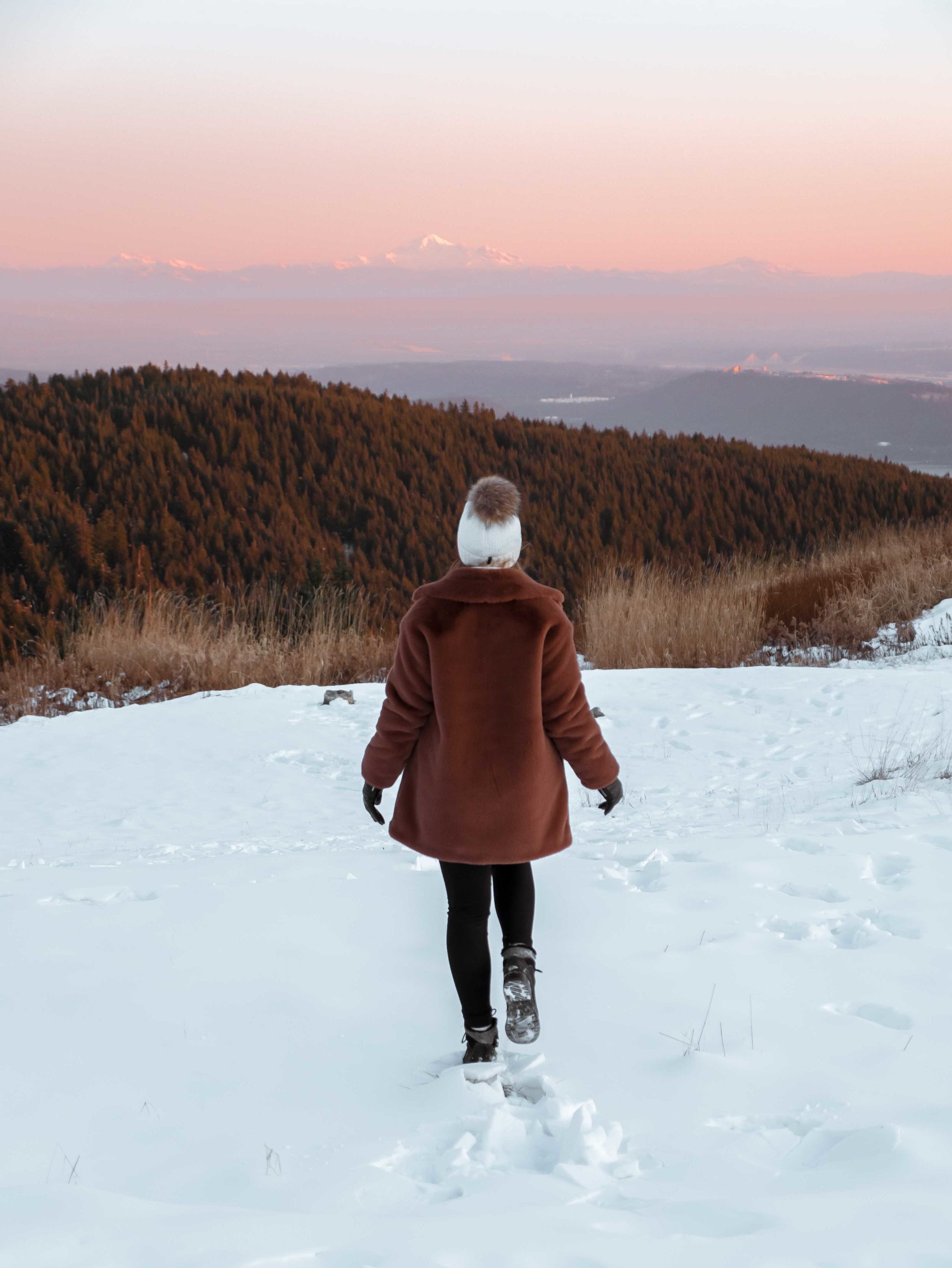 Snowy sunset from Grouse Mountain, Vancouver